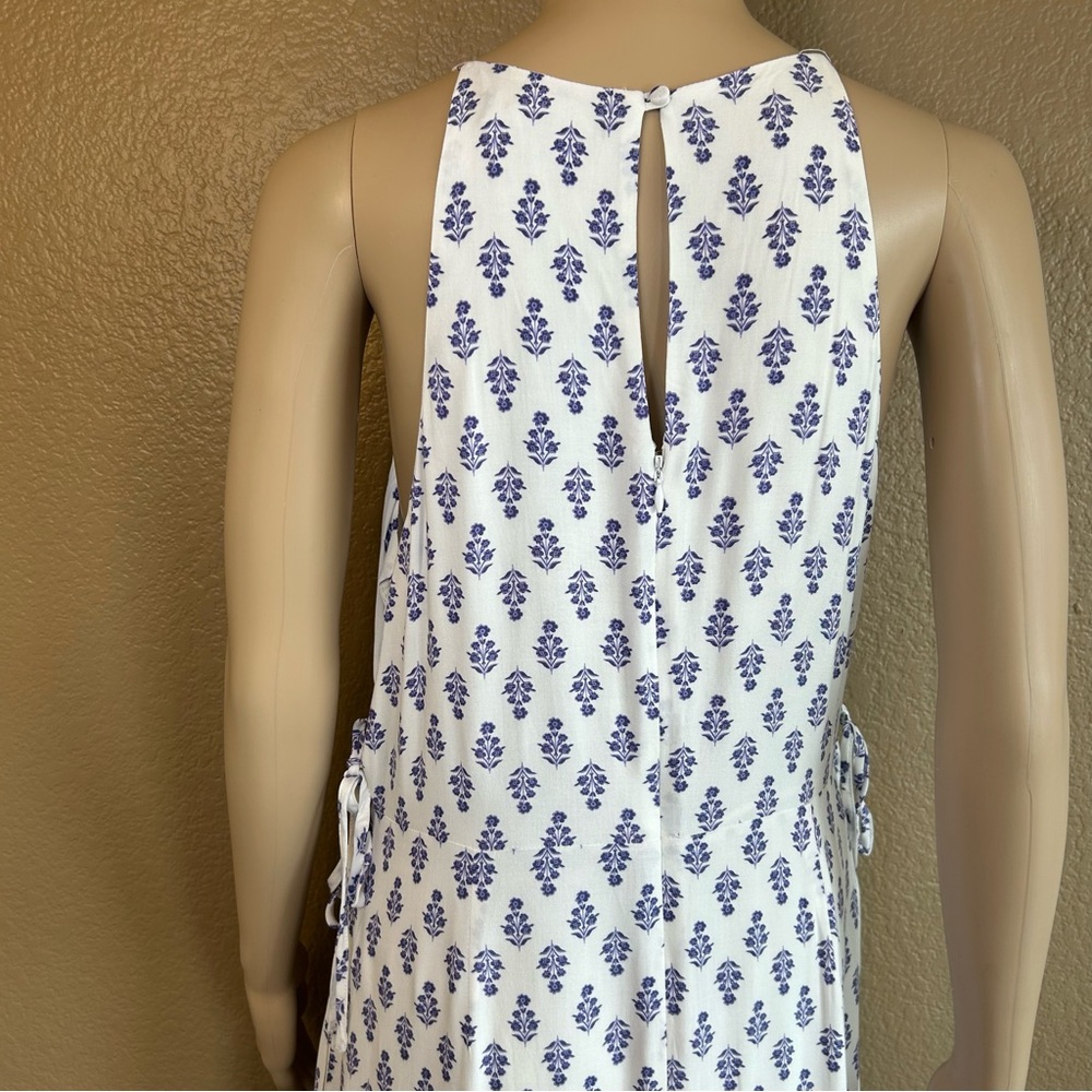 Lulus Women’s Maxi Dress With Purple Floral Pattern Side Ties Sz L NWT - Picture 7 of 12